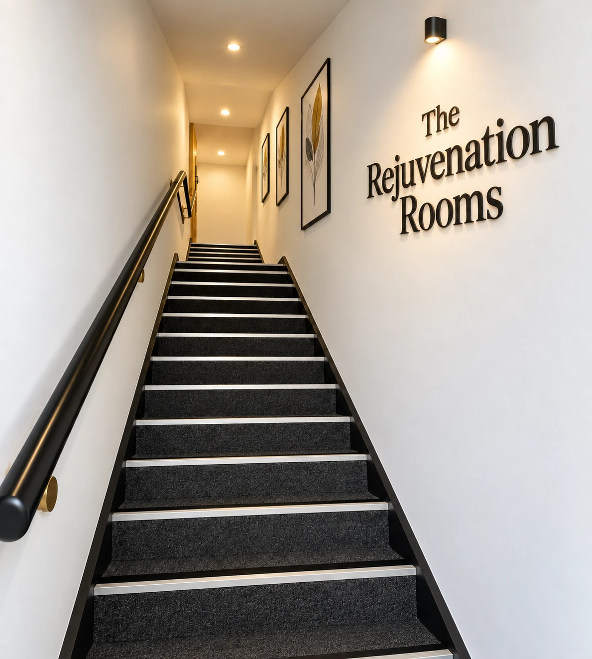 Design visualisation of our separate staircase and wall signage